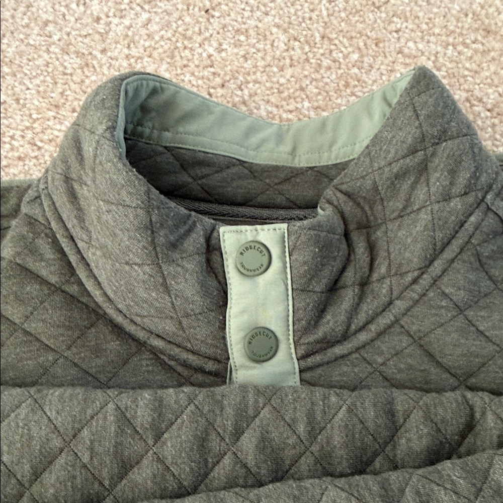 Ridgecut Touchwear Men’s XL 1/4-snap Quilted Olive Green Pullover - Picture 9 of 15